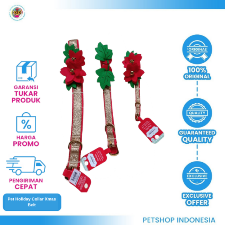 Pet Holiday Collar Xmas Belt - Kalung Anjing
