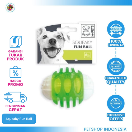 478 M-Pets Squeaky Fun Ball – Mainan Bola Anjing