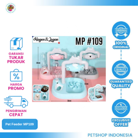 Pet Feeder MP109 – Tempat Makan dan Minum Hewan dengan Mainan