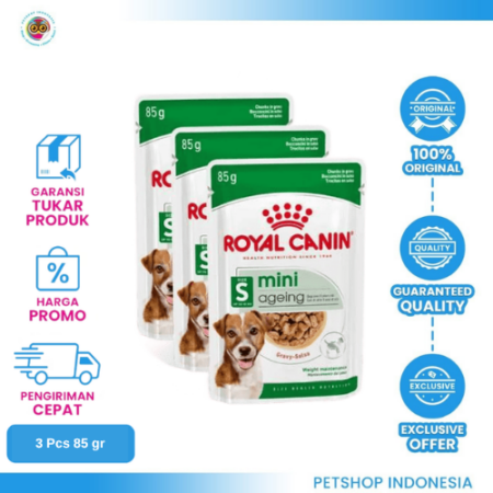 3X Royal Canin Mini Ageing 85 gr Wet – Makanan Anjing Dewasa