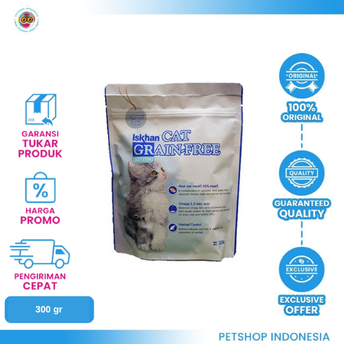 483 Iskhan Cat Grain Free Kitten 300gr – Makanan Kucing Premium untuk Pertumbuhan Sehat