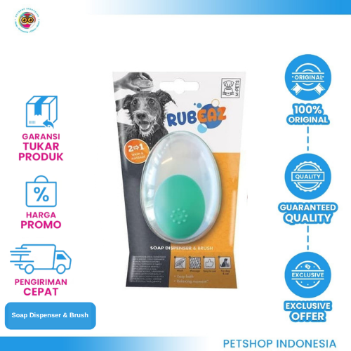 484 M-Pets Rubeaz Soap Dispenser and Brush – Alat Mandi Hewan
