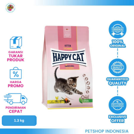 Happy Cat Kitten Poultry 1,3 kg – Makanan Kering Bergizi untuk Anak Kucing