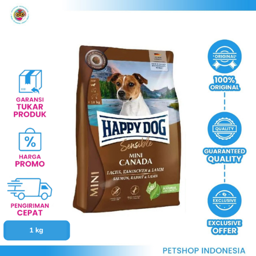 484 Happy Dog Mini Canada Grainfree 1kg - Makanan Anjing