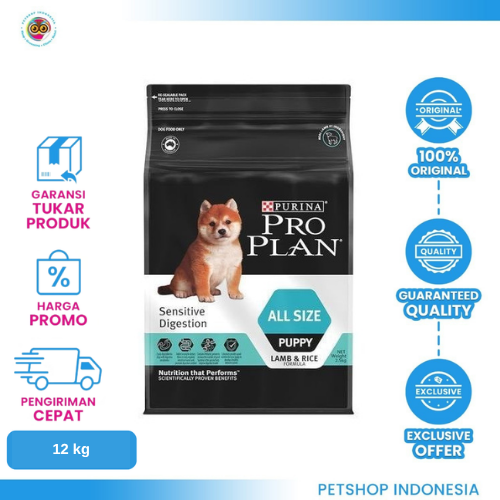 485 Pro Plan Puppy Dog Medium Sensitive Digestion Optidigest Lamb 12kg - Makanan Anak Anjing