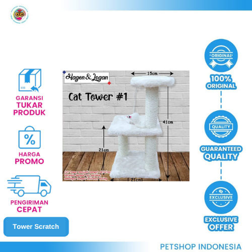 488 JMS Cat 1 Tower Scratch – Mainan Garukan dan Tempat Bermain Ideal untuk Kucing
