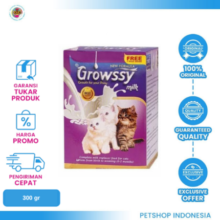 Growssy Cat Milk 300 gr - Susu Kucing (30gr x 10 sachet)