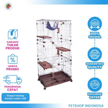Octagon Kandang Kucing 4 Lantai C-255