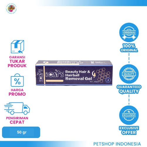 500 iCat’s Beauty Hair & Hairball Removal Gel 50gr – Suplemen Perawatan Bulu dan Pencernaan Kucing