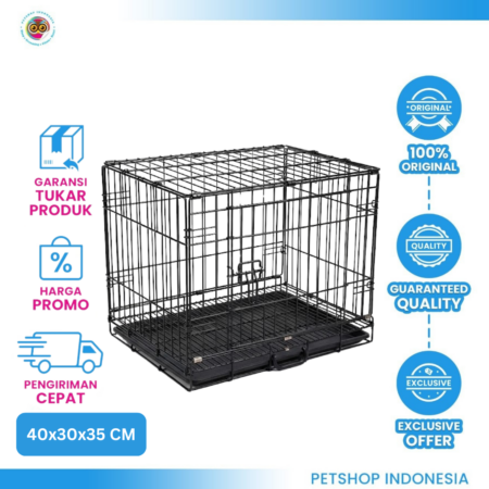 Kandang Besi Anjing Kucing 40 cm D-018 – Praktis, Kokoh, dan Nyaman