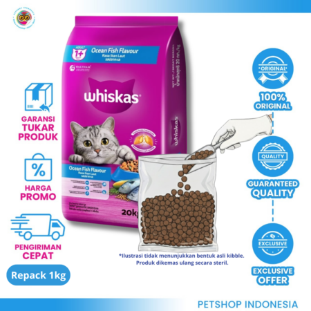 Whiskas Ocean Fish Repack 1kg – Makanan Kucing Bernutrisi dan Lezat