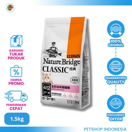 Nature Bridge Kitten Cat Food 1,5kg – Makanan Sehat dan Bergizi untuk Anak Kucing