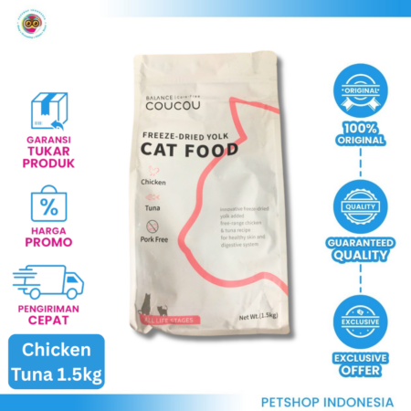 Coucou Adult Chicken Tuna Egg Yolk 1,5kg – Makanan Kucing Dewasa Bernutrisi Lengkap