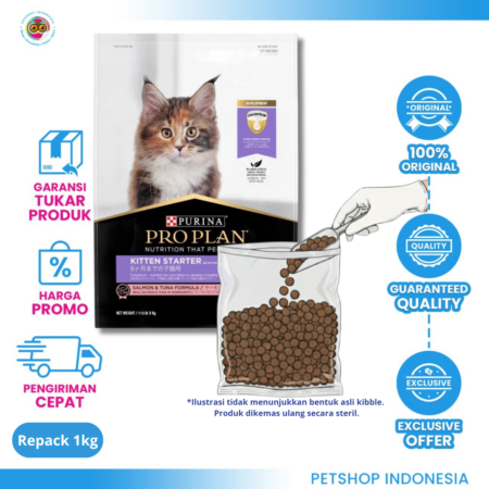 Pro Plan Kitten Starter Formula Salmon & Tuna Repack 1kg - Makanan Kucing