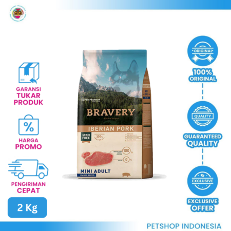 Bravery Dog Food Mini Adult Iberian Pork 2kg – Makanan Anjing Dewasa Premium Grain-Free