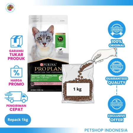Pro Plan Sterilised Repack 1kg - Makanan Kucing