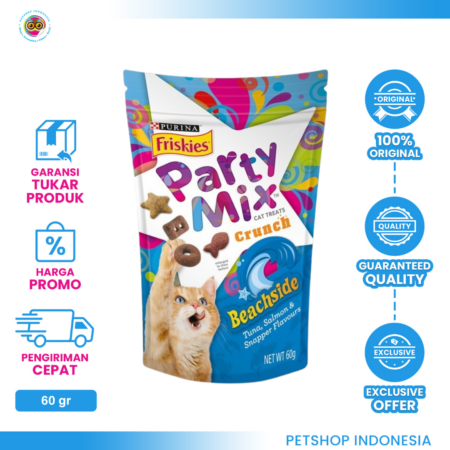 Friskies Party Mix Cat Treat (Classic) – Cemilan Renyah untuk Kucing yang Lebih Bahagia