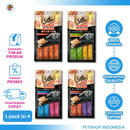 Sheba Creamy Treats isi 4 Sachet – Snack Cair Kucing Lezat dan Bergizi