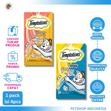 TEMPTATIONS Creamy Purree 48gr - snack kucing
