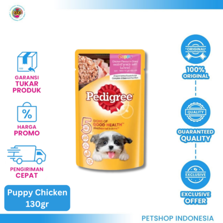 Pedigree Puppy 130 Gram – Makanan Anak Anjing Bergizi dan Lezat untuk Pertumbuhan Sehat