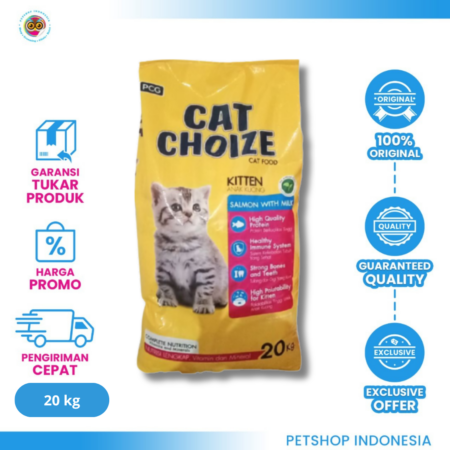 KHUSUS GOJEK Cat Choize Kitten Salmon with Milk 20kg – Makanan Anak Kucing Bernutrisi