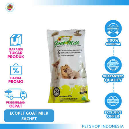 Ecopet Goat Milk For Baby Pet 20gr Sachet – Susu Kambing Berkualitas untuk Hewan Peliharaan