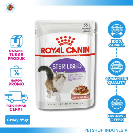 Royal Canin Sterilised in Gravy 85gr - Makanan Basah Kucing Steril