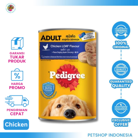 Pedigree Adult Chicken 1.15 kg (Kaleng) – Makanan Basah Anjing Bergizi dengan Rasa Ayam Lezat