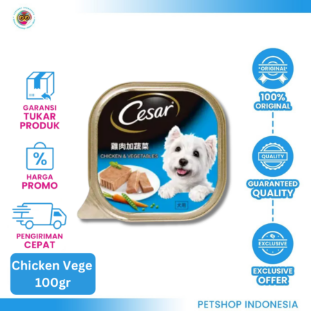 Cesar Prime Chicken & Vegetables 100gr – Makanan Anjing