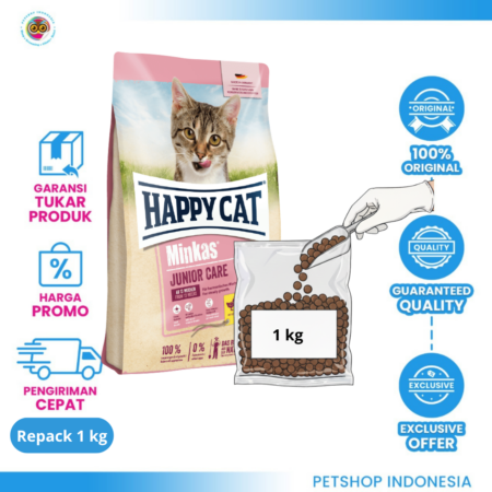 Happy Cat Minkas Junior Care repack 1 kg - Makanan Anak Kucing Premium