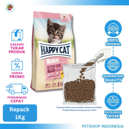 Happy Cat Minkas Kitten 1kg (Repack) – Makanan Kering Anak Kucing