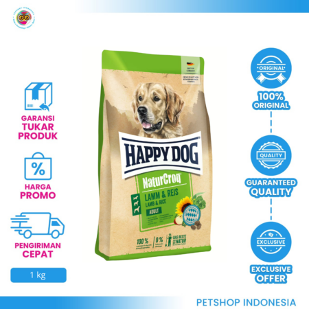 Happy Dog NaturCroq Adult Lamb & Rice (1kg) - Makanan Kering Anjing