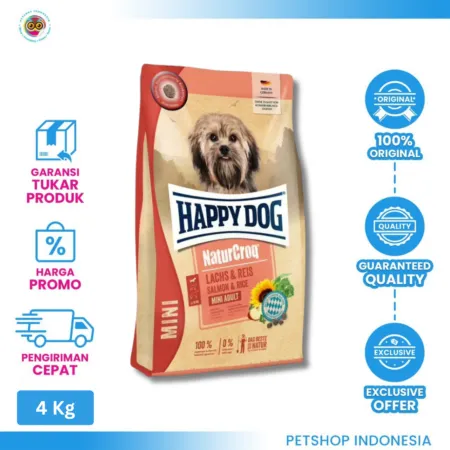 Happy Dog NaturCroq Salmon & Rice 4kg – Makanan Kering Premium untuk Anjing