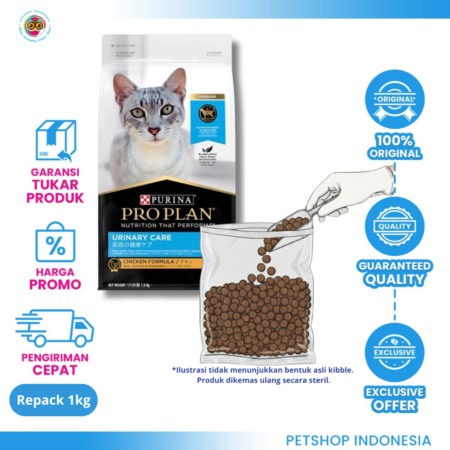 Pro Plan Adult Cat Urinary Repack 1kg - Makanan Kucing
