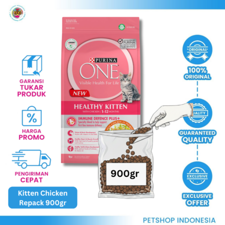 Purina One Kitten Chicken Repack 900gr – Makanan Kucing Bernutrisi Lengkap untuk Pertumbuhan Optimal