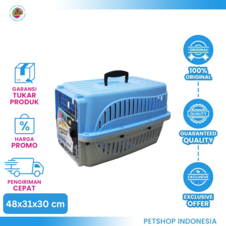 Kennel Box + Tray Small 48x31xH:30 cm - Pet Carrier Hewan