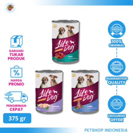 Life Dog Wet Food 375gr – Makanan Basah Anjing Bergizi Lengkap, Lezat, dan Aman