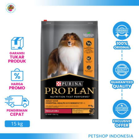 Pro Plan Medium Adult Dog Food Chicken 15 kg – Makanan Anjing Dewasa