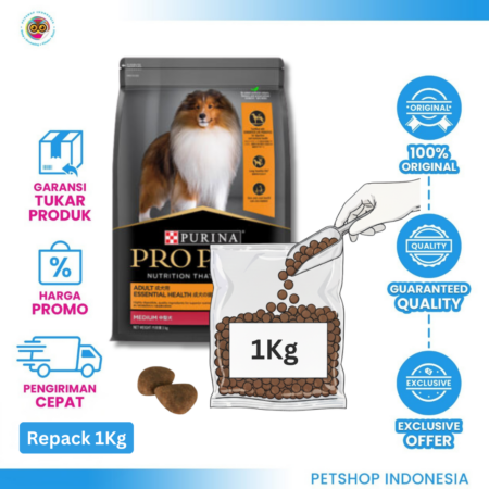 Pro Plan Medium Adult Repack 1kg – Makanan Kering Anjing Dewasa