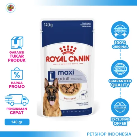 Royal Canin Maxi Adult Pouch 140gr – Makanan Basah Anjing Ras Besar