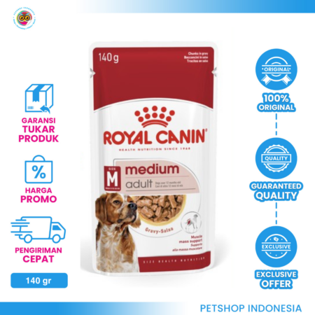 Royal Canin Medium Adult Pouch 140gr – Makanan Basah Anjing