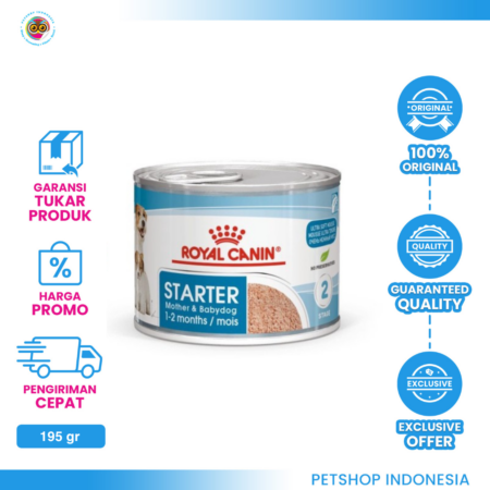 Royal Canin Starter Mousse 195 gr – Makanan Kaleng Anjing Ibu & Anak