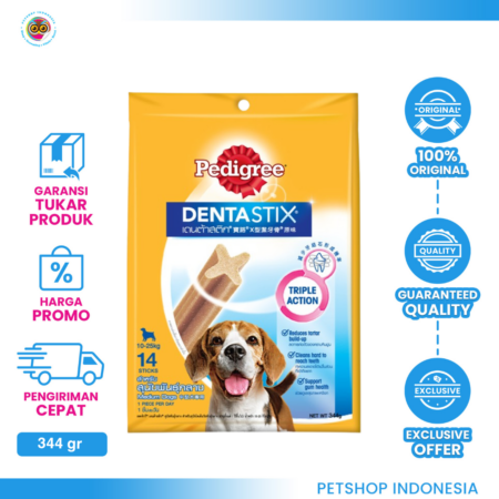 Pedigree Dentastix Snack Anjing Medium Original 344g – Camilan Sehat untuk Gigi dan Gusi yang Lebih Kuat