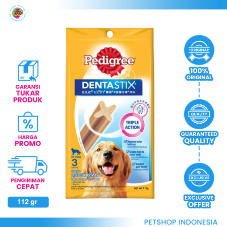 Pedigree Denta Stix Large 25–50kg 112gr – Snack Anjing untuk Gigi Sehat dan Nafas Segar