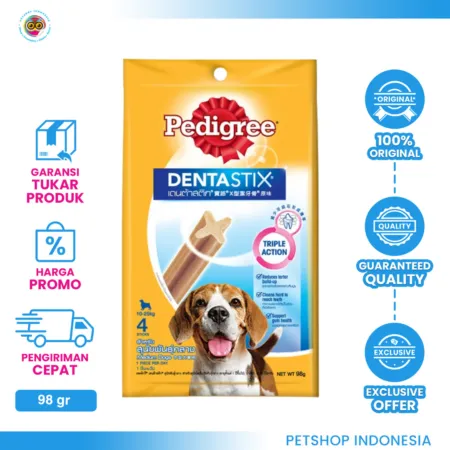 Pedigree Denta Stix Medium 98gr – Snack Pembersih Gigi Anjing Dewasa