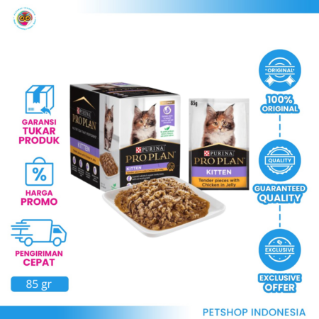 Pro Plan Kitten Pouch 1 Dus Isi 12 Pcs - Makanan Basah