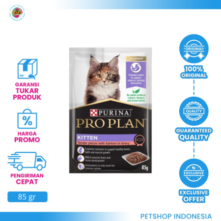 Pro Plan Kitten Pouch in Gravy 85gr - Makanan Basah