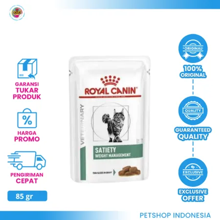 Royal Canin Satiety Cat Pouch 85 gr – Makanan Basah Kucing untuk Manajemen Berat Badan