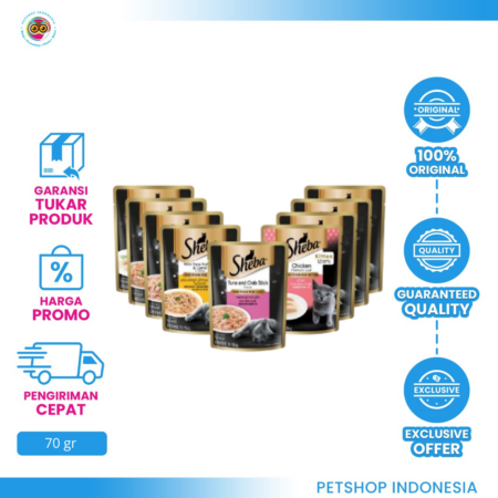 Sheba Pouch Makanan Kucing Basah 70gr – Rasa Lezat, Nutrisi Lengkap