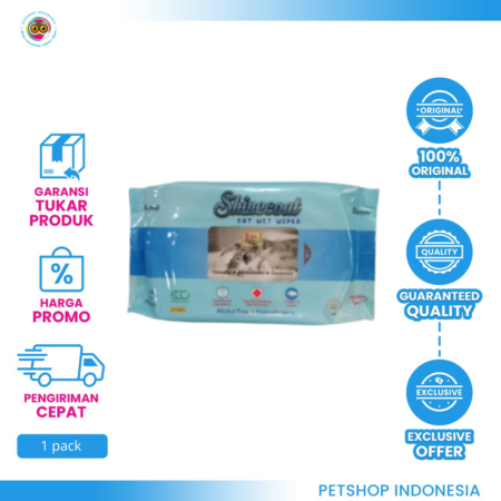 Shinecoat Wet Tissue 50 Sheets for Cat – Tissue Basah untuk Kucing